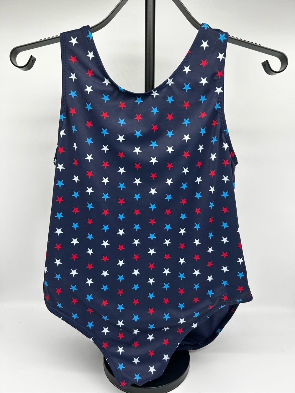 City Streets Navy Star-Print One-Piece Swimsuit Red, White & Blue Stars XL 18.5